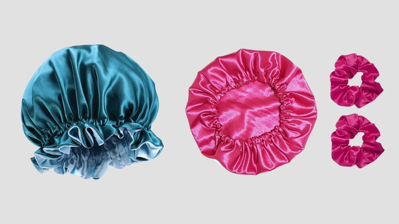 Touca de Seda 100% Pura dupla face (Compre uma é leve uma Escova Multifucional Polvo Modeladora)